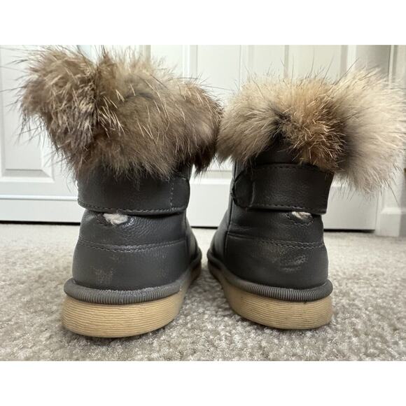 Rabbit Fur Top Comfy Kids Soft winter Boots Gray Toddler size 8 / 25 - Picture 5 of 8